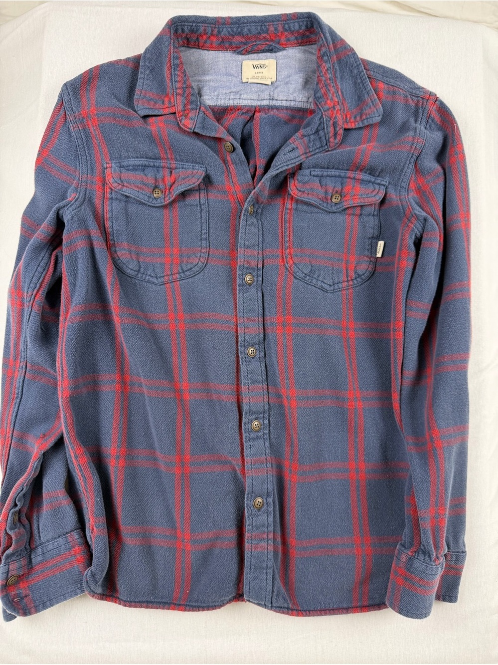 Levi's Red & Black Plaid Button Down Shirt Red Tab Small